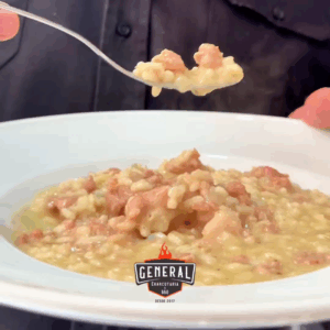 Risoto de linguiça gorgonzola e mel